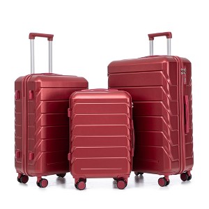 Sapphtopaz 20"/24"/28" 3 pcs Luggage Set with Spinner Wheel, Carry On Luggage Suitcase with Combination Lock, Hard Shell Suitcase - 1 of 4