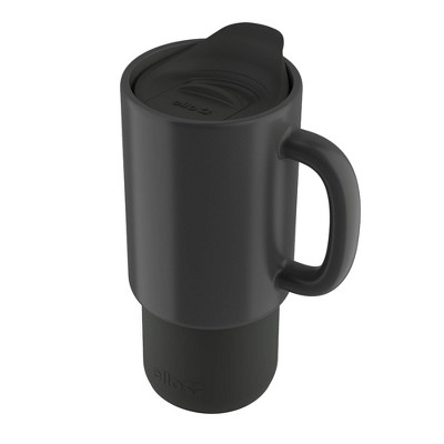 Ello Commute 18oz Ceramic Travel Mug Black: Microwave & Dishwasher Safe, Portable Drinkware for Hot/Cold Beverages