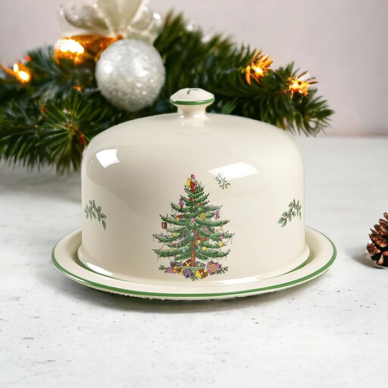 Spode Christmas Tree 2 Piece Serving Platter with Dome Set, 2 of 5