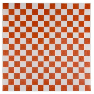 Juvale Deli Paper Basket Liner - 500-Pack Orange and White Checkered Sandwich Wrap Sheets, 12"