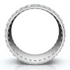 Pompeii3 1Ct Lab Created Diamond Ring Mens Textured Wedding 8mm Band White or Yellow Gold - 2 of 4