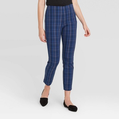 plaid pants womens high waisted