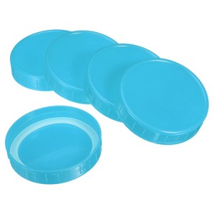 Unique Bargains Wide Mouth Plastic Mason Jar Lids with Silicone Sealing Ring 10 Pcs - 1 of 4