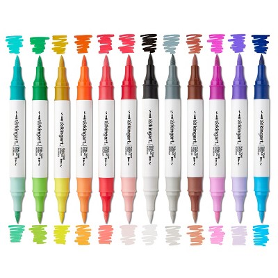 KINGART PRO Dual Tone Acrylic Paint Markers, 12 Pens, 24 Colors