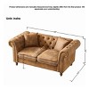 66" Chesterfield 2 Seater Sofa,Classic Rolled Arm Loveseat with Stain Resistant Tech Fabric & Button Tufting for Living Room-Baofuwish - 4 of 4