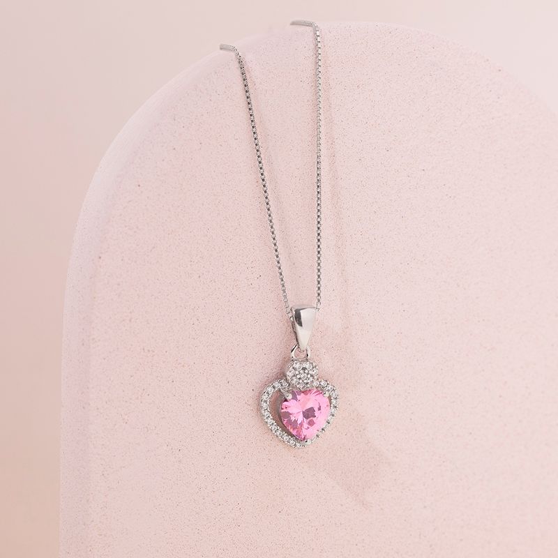 Girls' Royal Heart & Gem Sterling Silver Necklace - In Season Jewelry, 4 of 6