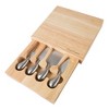 Hastings Home Rubberwood Cheese Board Set With Stainless Steel Tools and Wood Cutting Block – 5 Pcs - 4 of 4