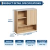 Wood Particle Board Bathroom Medicine Cabinet with Sliding Door, Wave-Grooved Panel, Curved Edges, Wide Metal Handles - 2 of 4