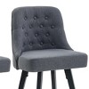 Sapphtopaz Modern Swivel Bar Stools Set of 2, Upholstery High Chair with Wood Legs, Dining Chairs with Button Back, Barstools for Kitchen Island - 4 of 4