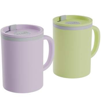 Copco Iconic Double Wall Insulated Coffee Mug with Handle, Durable & BPA-Free Reusable Plastic, 16 oz., Set of 2