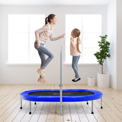 Infans 50" Trampoline for 2 People Foldable Rebouncer w/Adjustable Handrail Blue