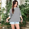 Anna-Kaci Women's Striped Long Sleeve Oversized Pullover Top with Ribbed Crew Neck - 4 of 4