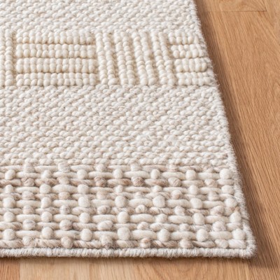 Ivory Hand-Knotted Wool and Viscose 4' x 6' Area Rug
