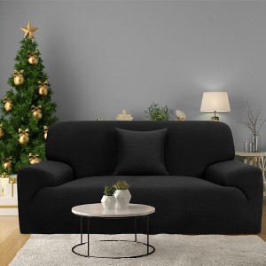 PiccoCasa High Stretch Solid Polyester Sofa Slipcovers with One Pillowcase - 1 of 4