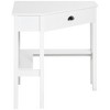 HOMCOM Corner Desk, Triangle Computer Desk with Drawer and Storage Shelves for Small Spaces, Home Office Workstation for Living Room, Bedroom, White - 4 of 4