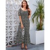 Whizmax Women's Summer Smocked Jumpsuits Casual Square Neck Short Sleeve High Waist Wide Leg Rompers with Pockets - 2 of 4