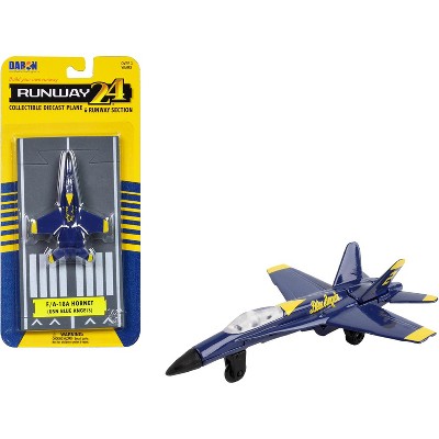 McDonnell Douglas F/A-18A Hornet Fighter Aircraft Blue "US Navy Blue Angels #2" w/Runway Diecast Model Airplane by Runway24