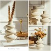 Aoibox Ceramic Vases Set of 2, Modern Home Decor, Off White Round Vases for Dried Flowers, Boho Style Centerpieces for Wedding, Living Room, Office - 2 of 4