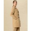 Allegra K Women's Notched Lapel Double Breasted Long Trench Coat - 3 of 4