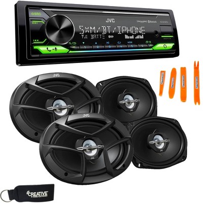 JVC KD-X370BTS Digital Media ReceiverW/ BT, USB, SiriusXM Ready, Amazon Alexa + Two Pairs Of JVC 6x9" Speakers