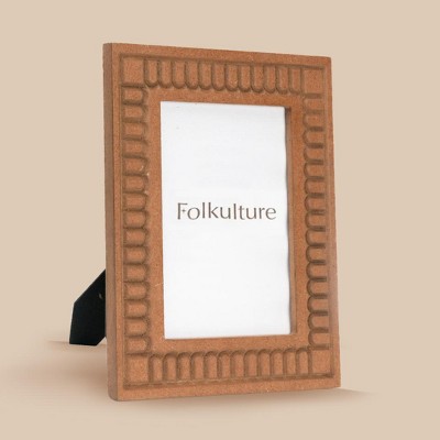 Folkulture Picture Frames 5" x 7" Wooden Picture Frame or Photo Frames for Wall or Poster Frame, Photo Wall Display Gifts for Women (Linear Tales)
