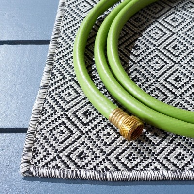 Hampton Grey and Black Rectangular Wool Area Rug