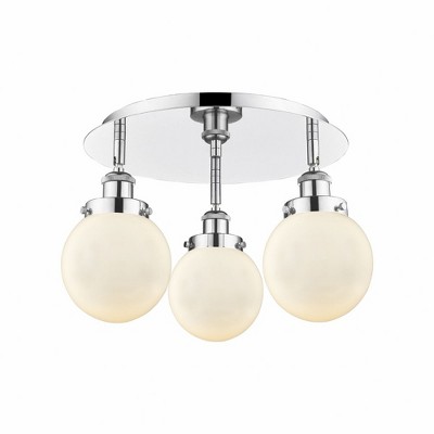 Beacon - 3 Light Flush Mount In Art Deco Style-9.63 Inches Tall and 17.75 Inches Wide