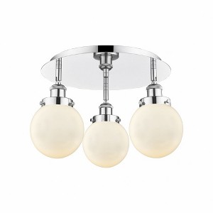 Beacon - 3 Light Flush Mount In Art Deco Style-9.63 Inches Tall and 17.75 Inches Wide - 1 of 1