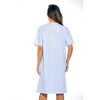 Dreamcrest Womens Short Sleeve Duster, Seersucker Gingham Housecoat/Women Sleepwear Embroidered Snap Front Nightgown - 3 of 3