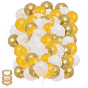 Unique Bargains Latex Party Balloons 10 -12" Round with Ribbon for Party Decorations - 1 of 4