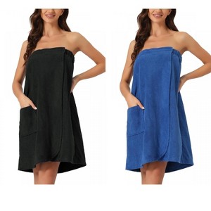 INSPIRE CHIC Women's 2 Pcs Bath Gym Towel Wrap with Shower Cap Spa Robe - 1 of 4