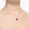 Guili Sterling Silver Heart Pendant Necklace with CZ in White, Green, Red, or Blue—A Sparkling and Elegant Piece for Any Occasion. - 3 of 3