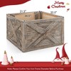 Costway Wooden Tree Collar Box Farmhouse Christmas Tree Skirt Cover 30.5 x 22.5 in Grey\Brown - 4 of 4