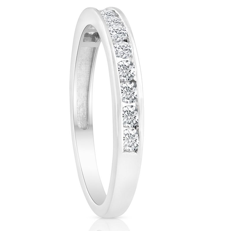 Pompeii3 1/2 Ct Diamond Channel Set Wedding Ring 10k White Gold, 2 of 6