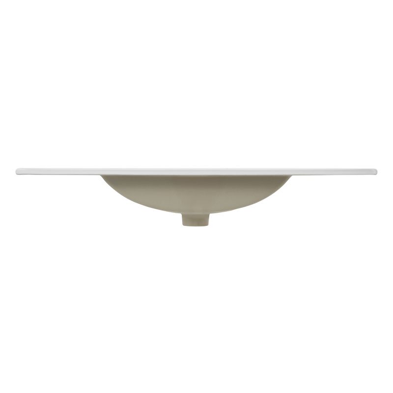JONATHAN Y Ancillary 3-Hole Classic Contemporary Rectangular Ceramic Single Sink Basin Vanity Top, White, 5 of 9