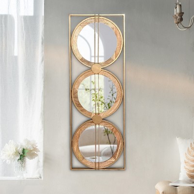 VYNXARIA 40"x14" Mirror Piece Wall Mirror in Gold Rectangular Frame, Home Wall Decor for Bedroom Living Room