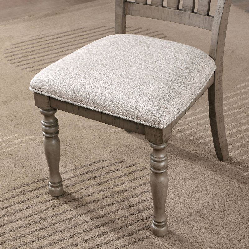 HOMES: Inside + Out Set of 2 Stargleam Transitional Padded Seat Dining Chairs Antique Gray, 4 of 7