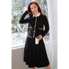 V For City Women's Tweed Jacket Cardigan Blazers Round Neck Long Sleeve Button Down Sweater Coat with Pockets - 2 of 4
