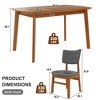 JUJABU 5-Piece Mid-Century Dining Set with Rectangular Table and 4 Upholstered Chairs, Space-Saving Design for Kitchen or Dining Room - 4 of 4