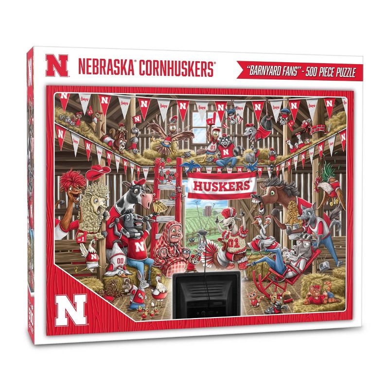 NCAA Nebraska Cornhuskers Barnyard Fans 500pc Puzzle, 1 of 4