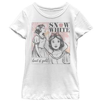 Girl's Snow White and the Seven Dwarfs Heart of Gold Sketch T-Shirt