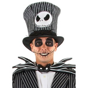 HalloweenCostumes.com One Size Fits Most   Men's Spooktacular Jack  Skellington Top Hat Halloween Accessory,  Black/White - 1 of 4