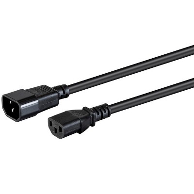 thumbnail image 2 of Monoprice 10-Foot 3-Prong Extension Cord - IEC C14 To C13, 18AWG, 10A 125V 2 of 10