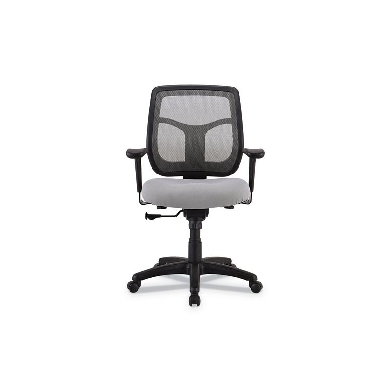 Eurotech Apollo Mid-Back Mesh Chair, 18.1" to 21.7" Seat Height, Silver Seat, Silver Back, Black Base, 3 of 8