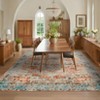 Washable Vintage Floral Living Room Bedroom Rugs, Distressed Print Large Carpet for Dining Room Office, Retro Accent Floor Cover - 4 of 4