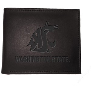 Evergreen NCAA Washington State Cougars Black Leather Bifold Wallet Officially Licensed with Gift Box - 1 of 1