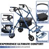 2 in 1 Rollator Walker & Transport Chair for Seniors with Seat, Transport Wheelchair All Terrain, Medical Walker for Adults with Backrest, Footrest - 3 of 4