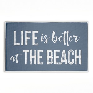 Stupell Industries Tan Sunshine On My Mind Printed Plush Bathroom Floor Mat, design by Lettered and Lined - 1 of 4