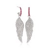 Ross-Simons 1.30 ct. t.w. Ruby and .10 ct. t.w. Diamond Angel Wing Drop Earrings - 3 of 4