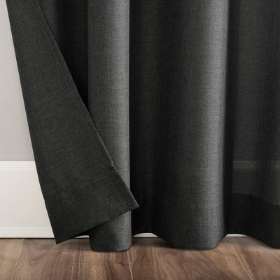 Coal Gray Heathered Texture Semi-Sheer Tab Top Curtain Panel